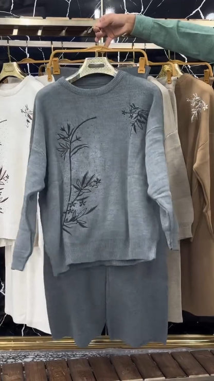 CH 596 Chakoor Floral Printed Warm Fleece Co-ord Set