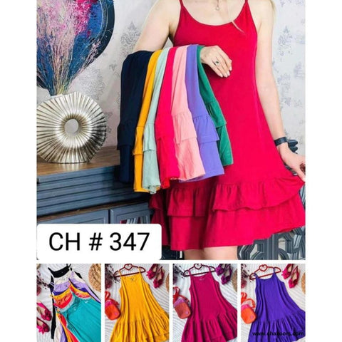 Ch # 347 Chakoor Fluttering Frills Summer Top Breathable Cotton Jersey Casual Wear