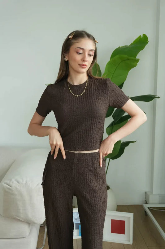 CH-629| CHAKOORS| Quiet Luxury Textured Co-Ord