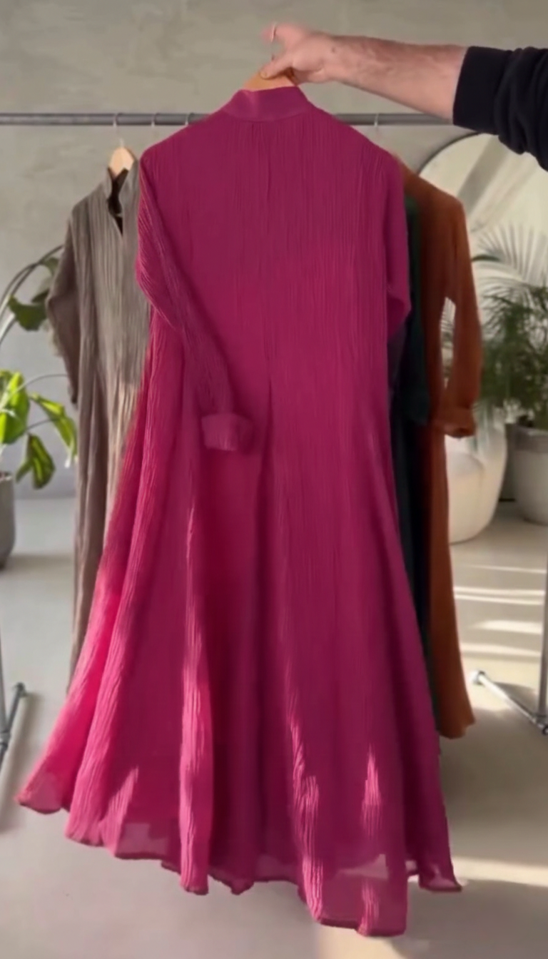 Ch 632 Chakoor Signature Crinkle Pleated Summer Maxi