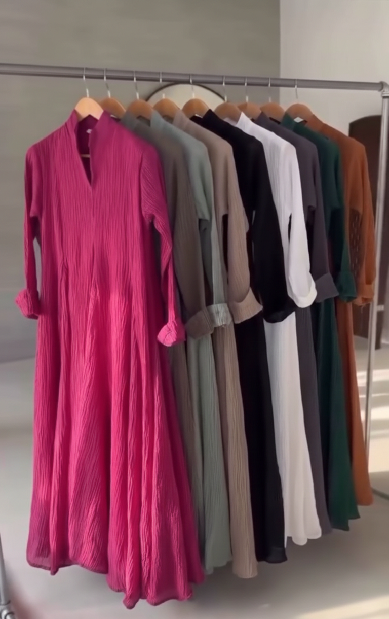 Ch 632 Chakoor Signature Crinkle Pleated Summer Maxi