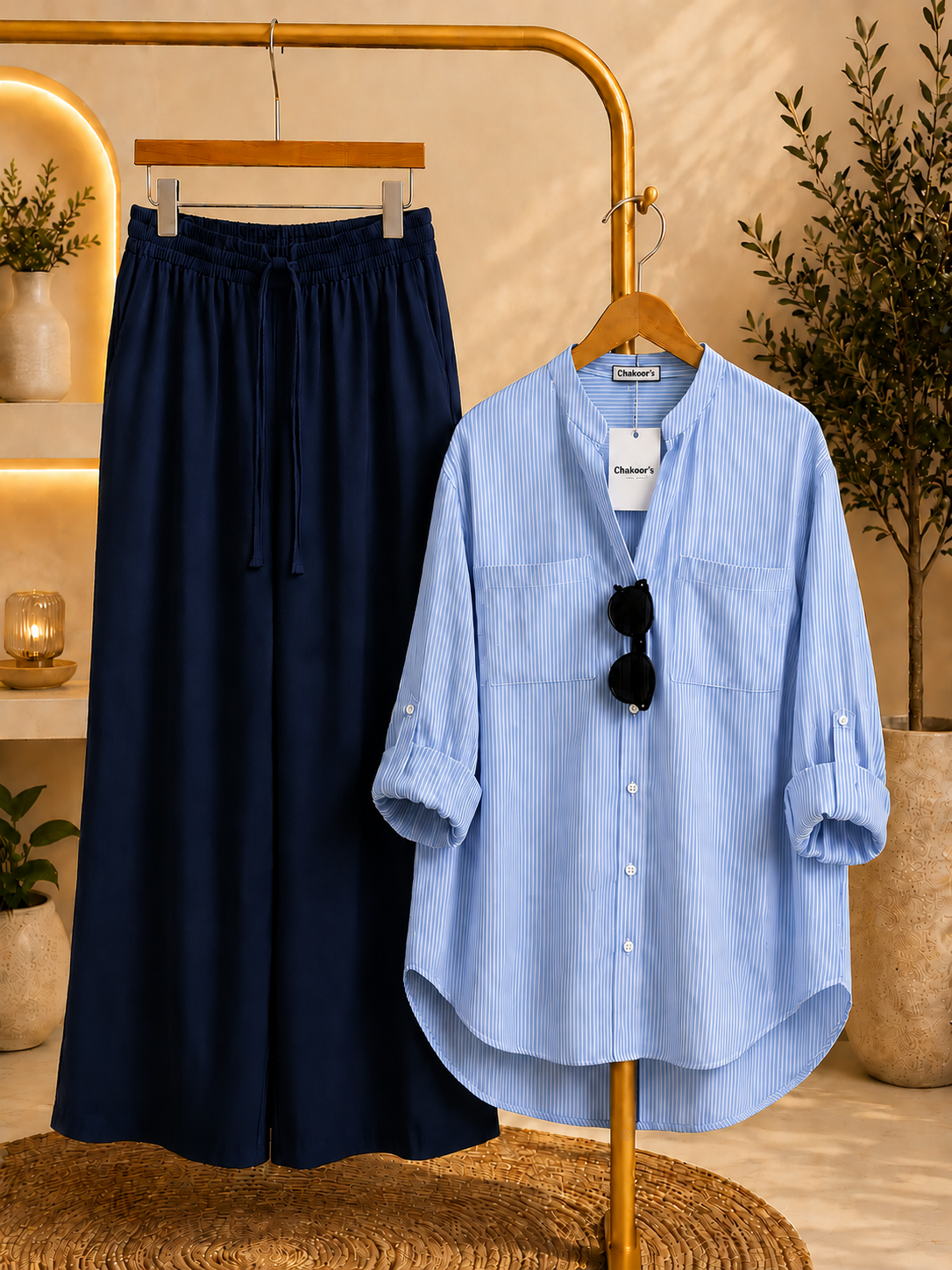 Ch 6120 Luna Striped Co-Ord Set Chakoors