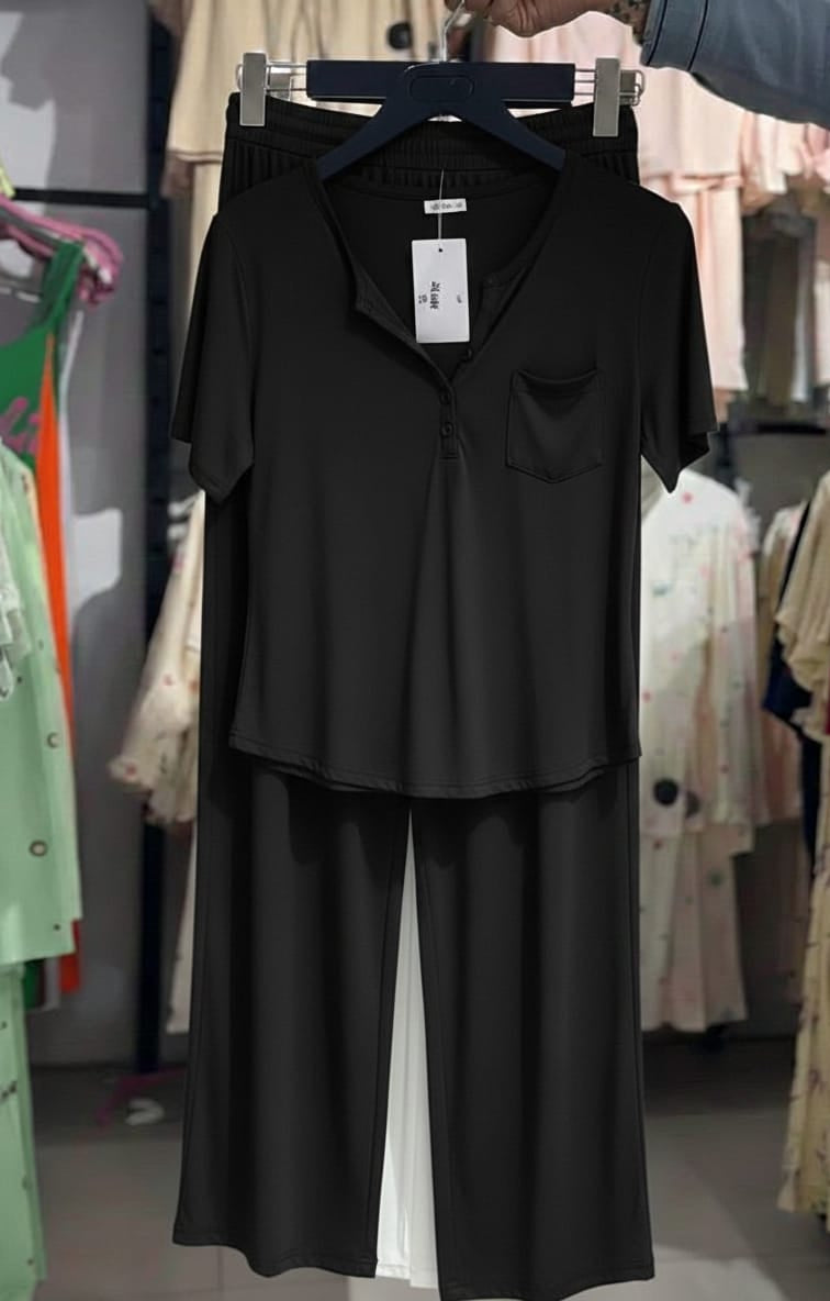 CH # 538 Chakoor 2 pc button casual top with straight trouser