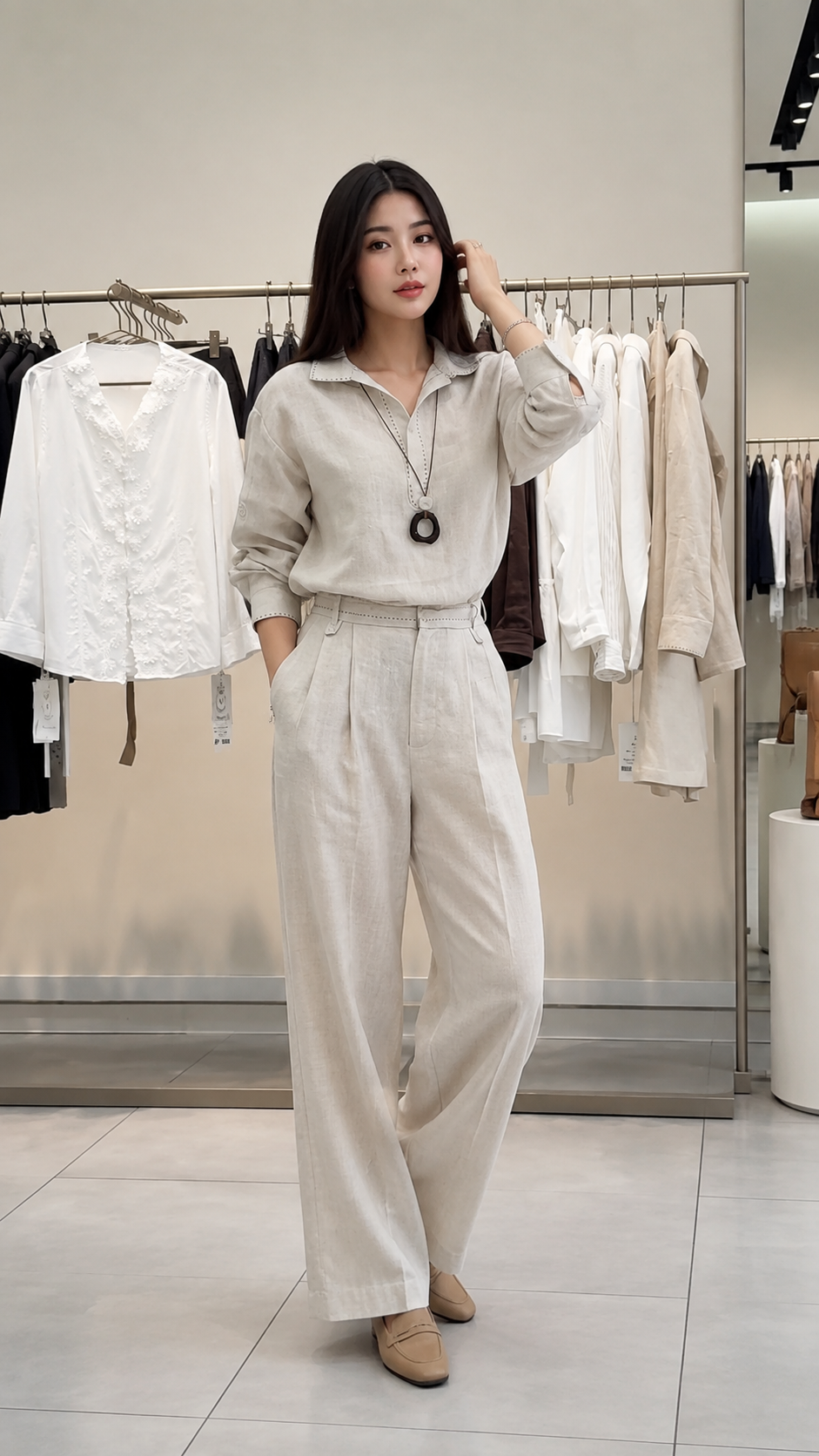 Ch 6111 Linen Ease Co-ord Set Chakoors