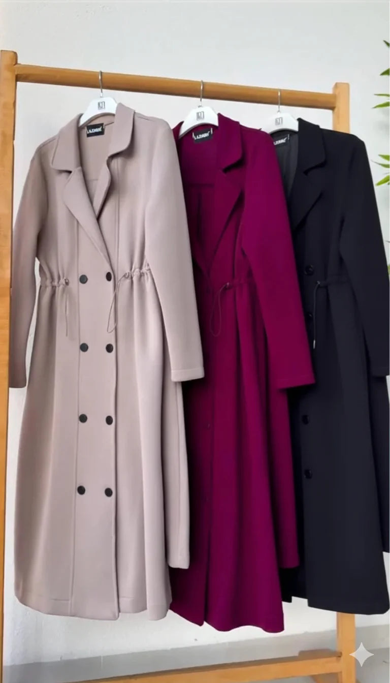 CH 622 - Women's Elegant Drawstring Long Coat Dress Winter Wear | Ch Chakoors CH 622 - Women's Elegant Drawstring Long Coat Dress Winter Wear | Ch Chakoors