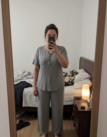 CH # 538 Chakoor 2 pc button casual top with straight trouser