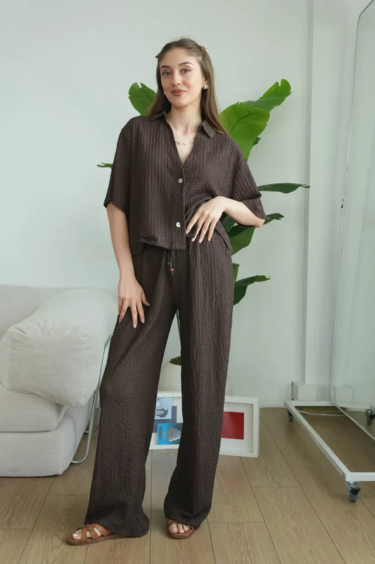 CH-628| Chakoors| Quiet Luxury Textured Co-Ord