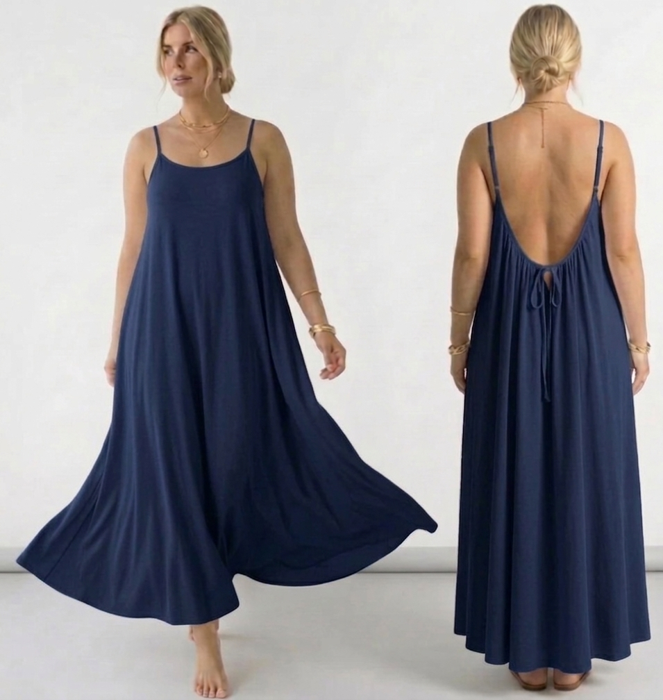 Ch 6028 Seductive Adjustable Backless Cami Maxi Dress - Maternity & Ni Chakoors Ch 6028 Seductive Adjustable Backless Cami Maxi Dress - Maternity & Ni Chakoors