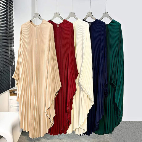 Ch # 406 Dubai Silk Pleated Party Dress By Chakoor