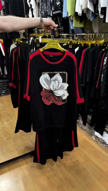 CH - 6070 - Scarlet Noir Printed Co-ord Set | Chakoor