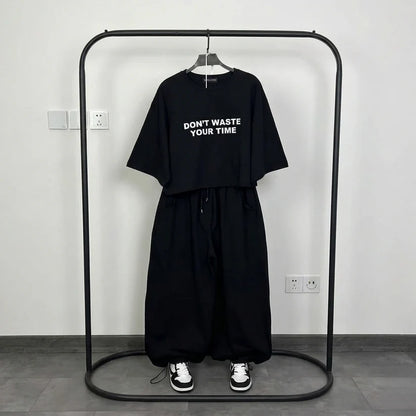 Ch - 6058 - Oversized Short Tee & Trouser Set | Chakoors