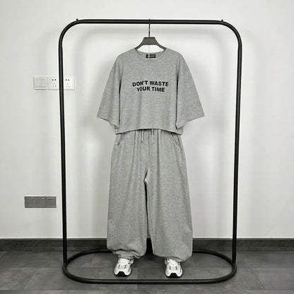 Ch - 6058 - Oversized Short Tee & Trouser Set | Chakoors