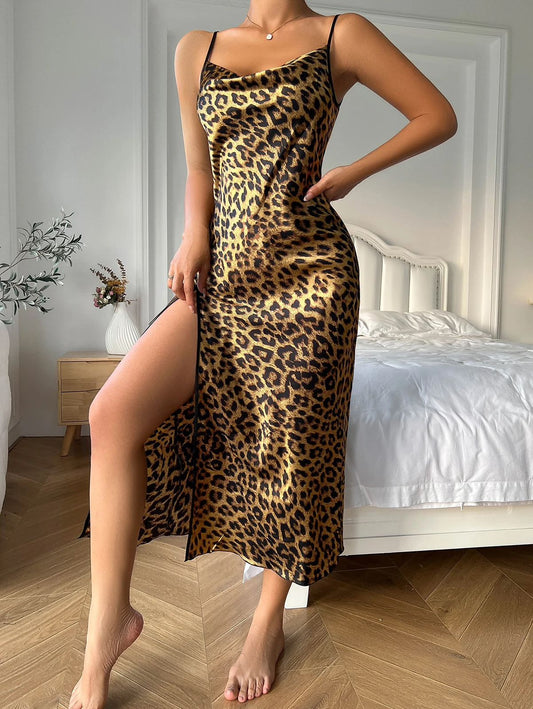 CHK # P63 cheetah print silk nightwear