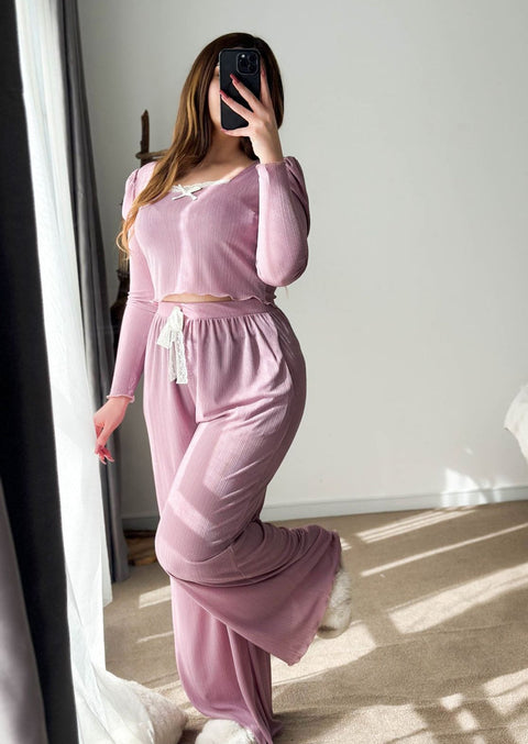 CH # 410 Pyjama crop-top soft cotton jersey femme comtesse
