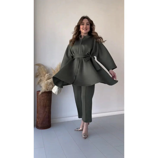 CH #472 Chakoor Frock Style Warm Fleece Co-ord Set