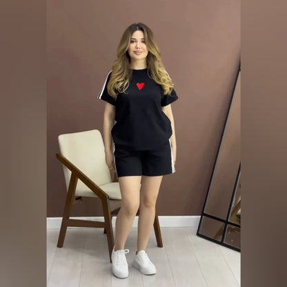 CH # 432 Stripes Short & T-Shirt Lounge Set