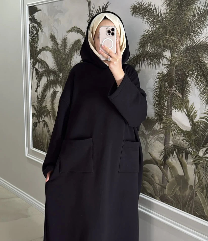CH 606 - Everyday Modest Abaya Style Hooded Outfit - Chakoor