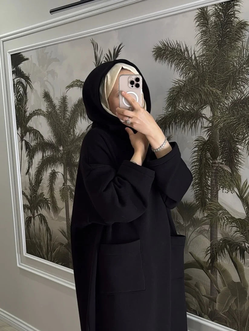 CH 606 - Everyday Modest Abaya Style Hooded Outfit - Chakoor