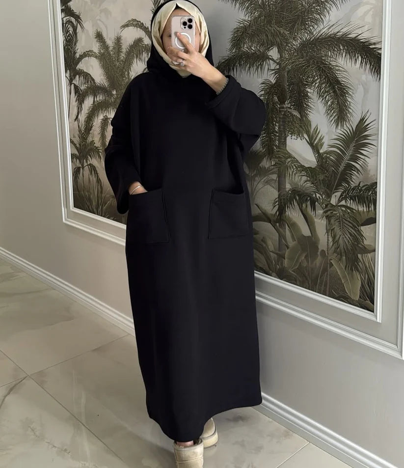 CH 606 - Everyday Modest Abaya Style Hooded Outfit - Chakoor
