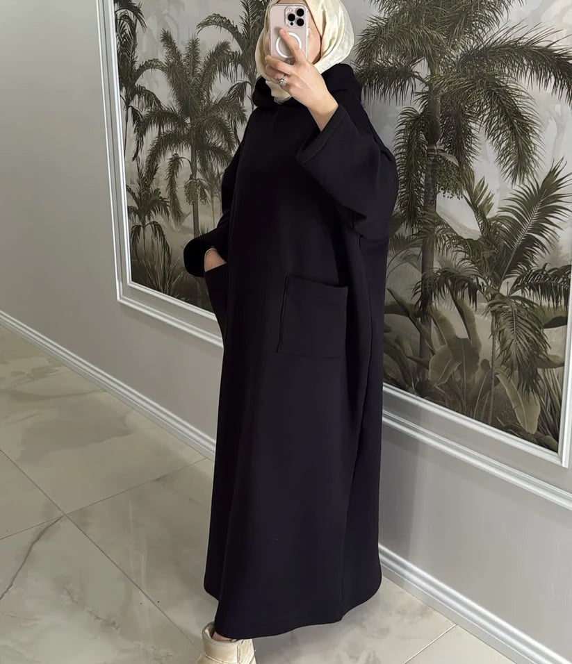 CH 606 - Everyday Modest Abaya Style Hooded Outfit - Chakoor
