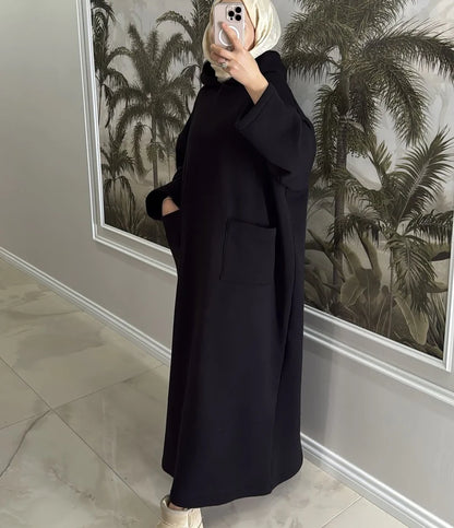 CH 606 - Everyday Modest Abaya Style Hooded Outfit - Chakoor