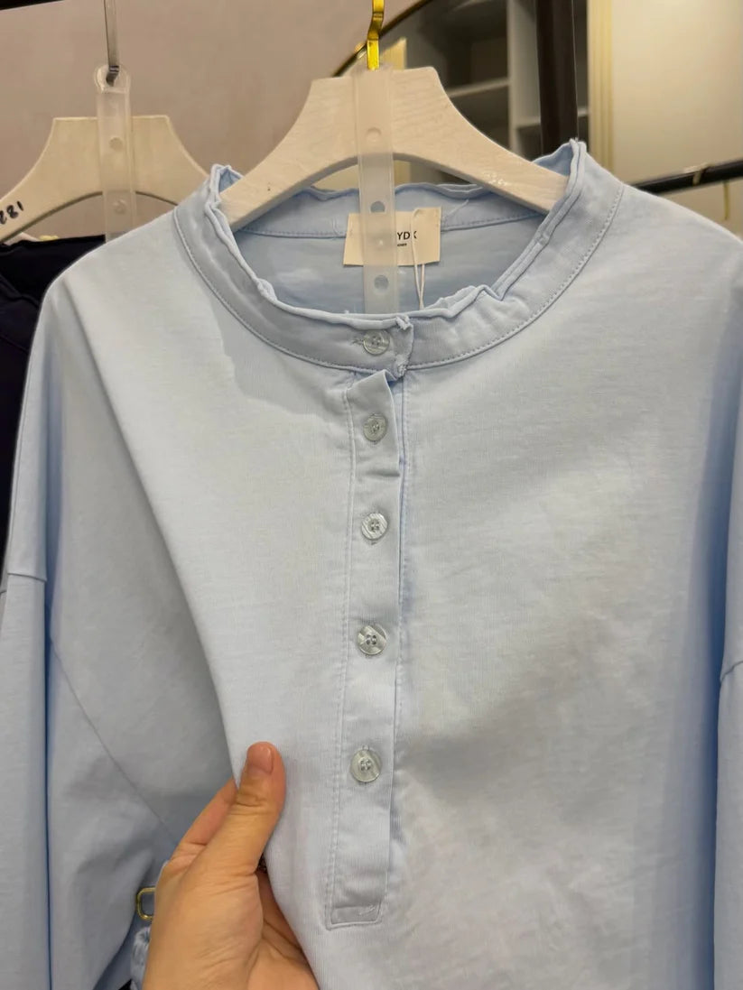 CH-6006 2 Pcs Button Lounge Wear Set Top With Straight Trouser - Chakoor