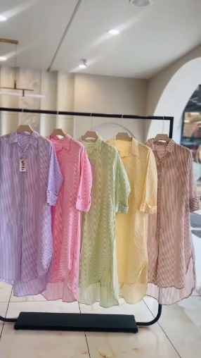 Ch 6110 Luna Stripe Long Shirt Chakoors