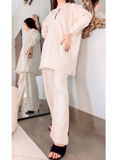 CH 322 chakoor winter side pocket 2 pieces fleece dress