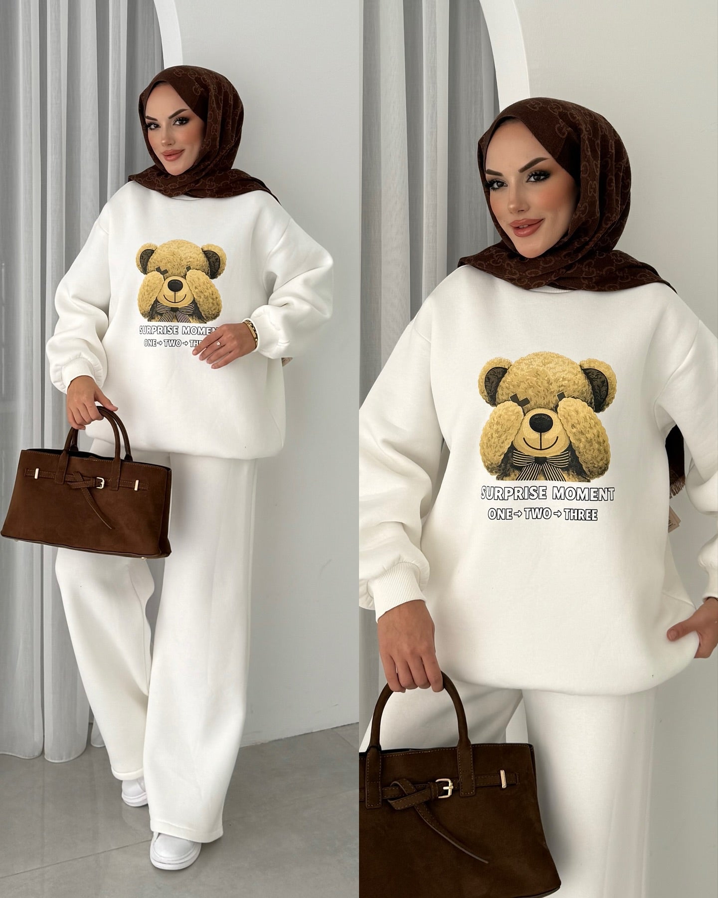 CH 593 Chakoor Puffy Chardonnay Sweat Duo Set (Winter Top & Trouser)