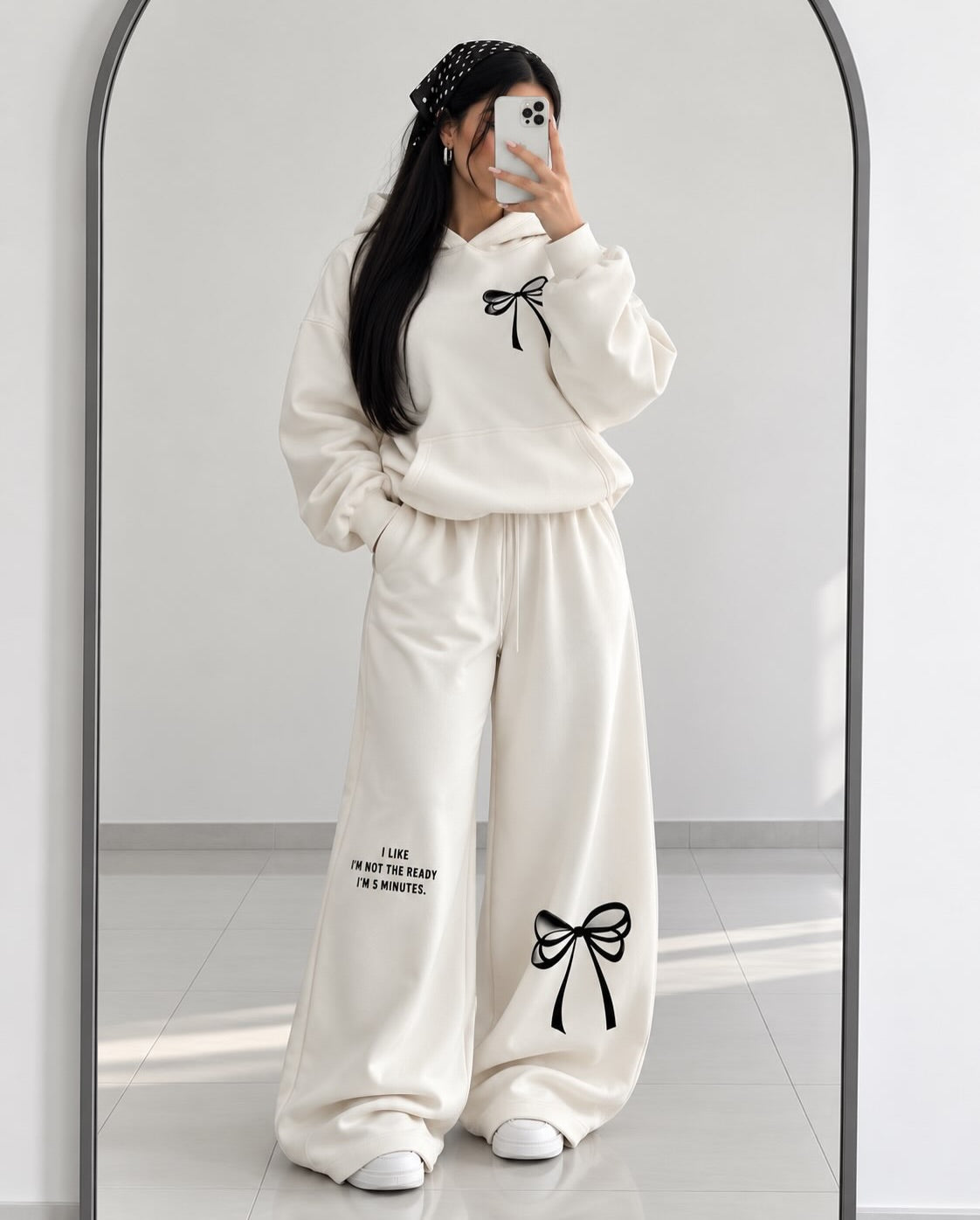 CH 6144 Chic & Cozy Bow Feleece Hoodie & Trouser