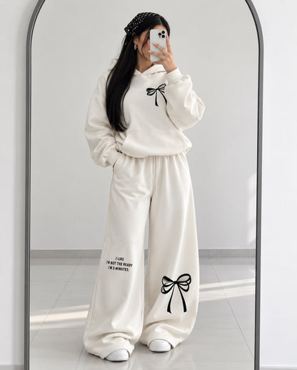 CH 6144 Chic & Cozy Bow Feleece Hoodie & Trouser
