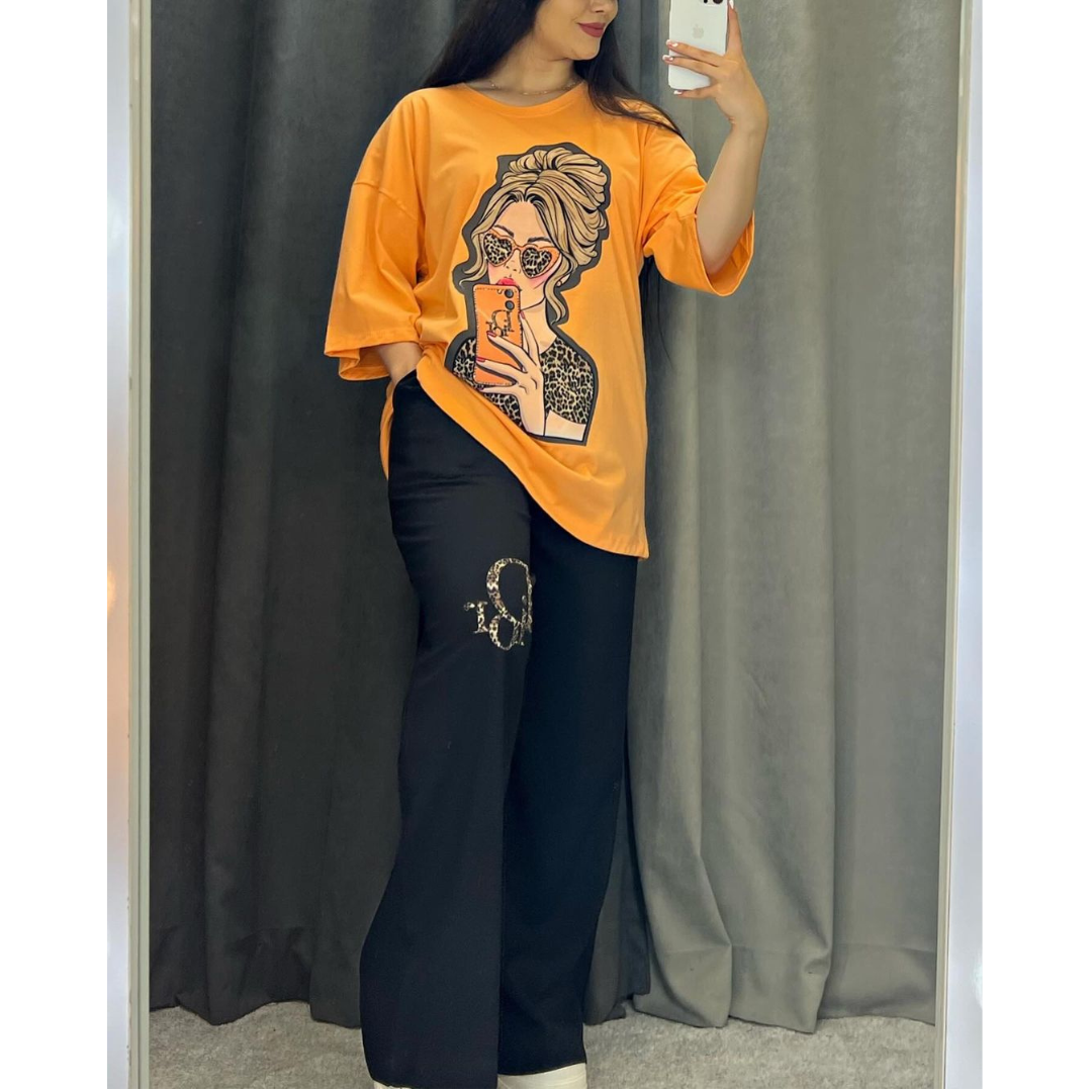 CH # 436 Printed Drop-Shoulder Tee Trousers (Print 6)