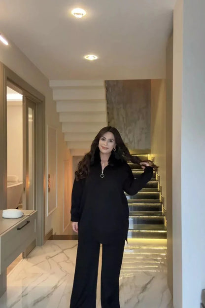 CH 590 - Fur Collar Fleece Co-Ord Set - Chakoor