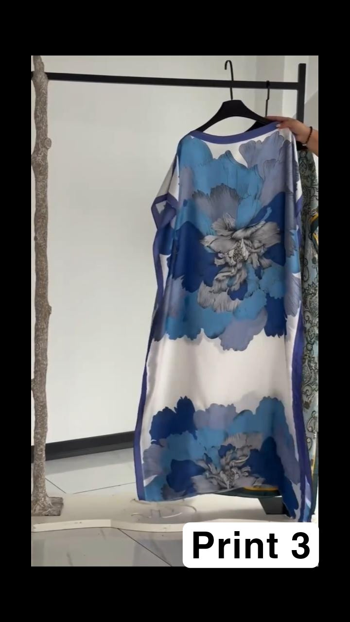 Ch # 6005 Silk Printed Kaftaan Chakoor Dress