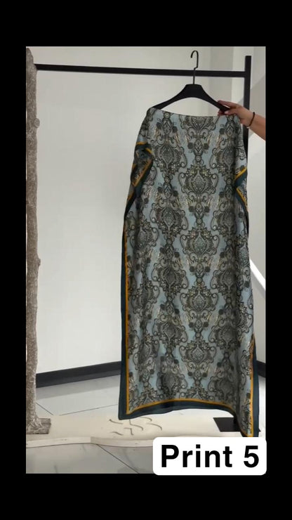 Ch # 6005 Silk Printed Kaftaan Chakoor Dress