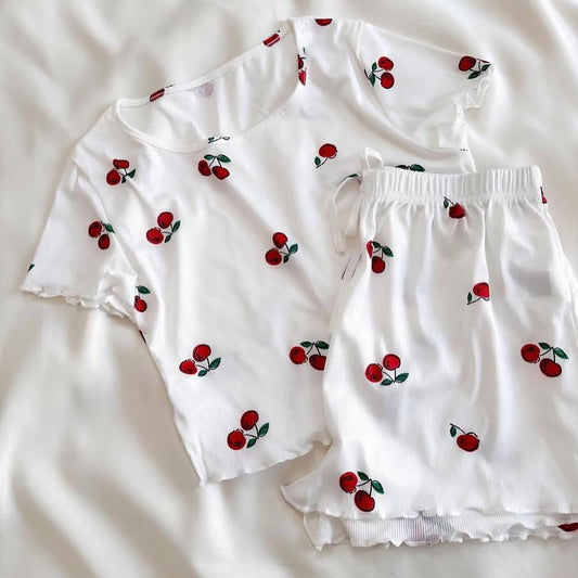 CH 6039 Printed Cherries Top & Boxer Set