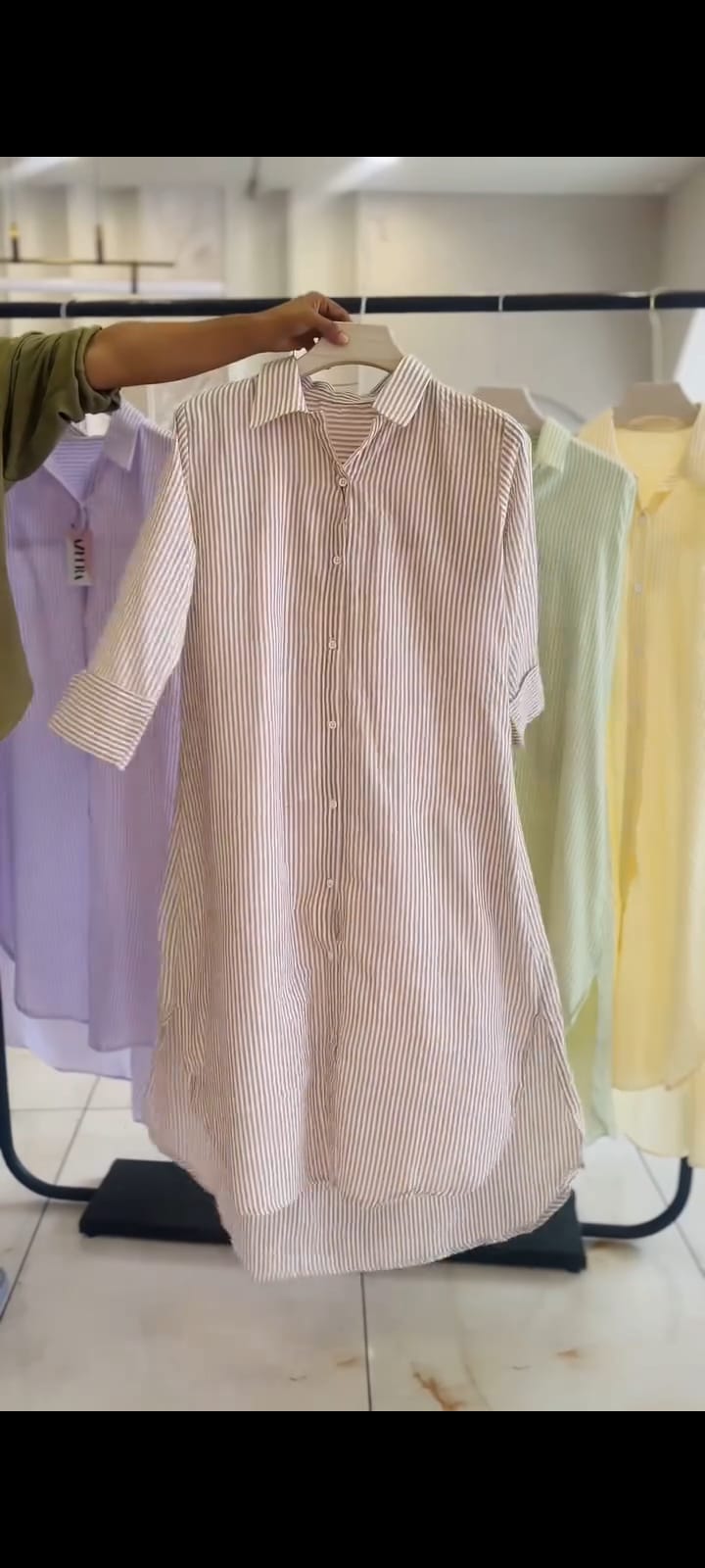 Ch 6110 Luna Stripe Long Shirt Chakoors