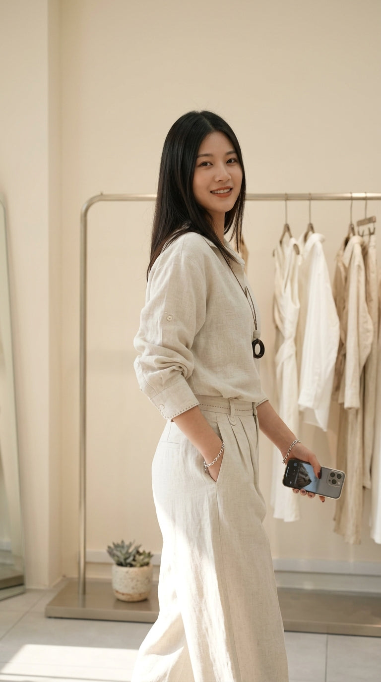 Ch 6111 Linen Ease Co-ord Set Chakoors