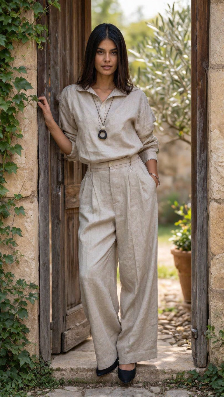 Ch 6111 Linen Ease Co-ord Set Chakoors