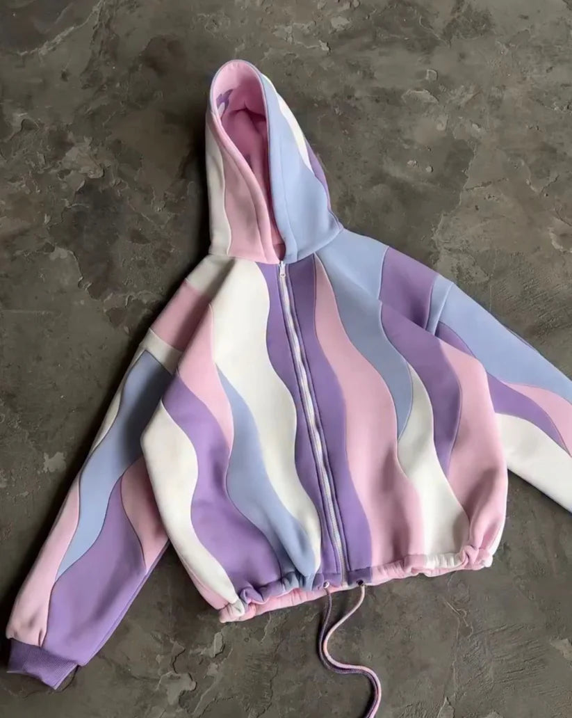 CH - 613 Two-Style Pastel Paradise 3D Floral Printed Tracksuit Emberline- Chakoor