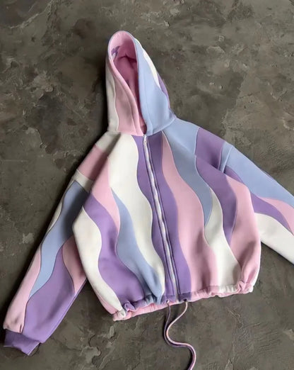 CH - 613 Two-Style Pastel Paradise 3D Floral Printed Tracksuit Emberline- Chakoor