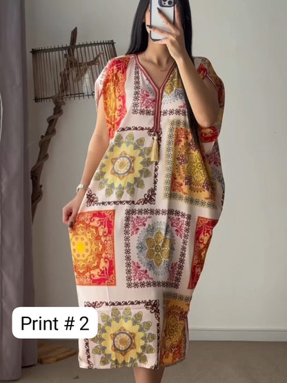 Ch # 543 Chakoor Long Loose Casual Printed Shirt