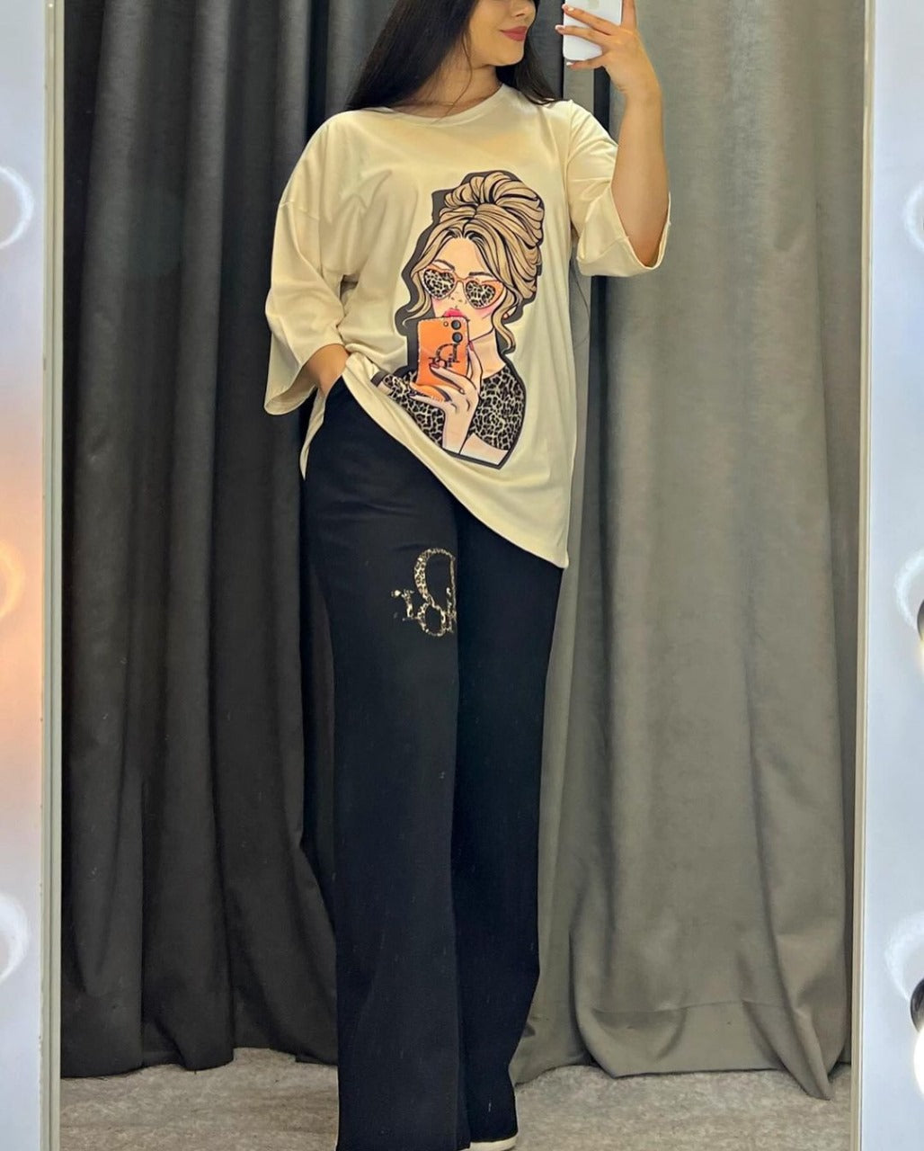 CH # 436 Printed Drop-Shoulder Tee Trousers (Print 3)