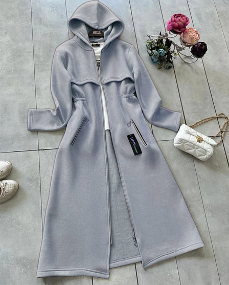 Ly # 0025 Chakoor CozyChic Haven Longline Hooded Fleece Coat