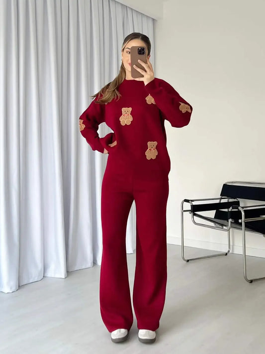 CH 586 Chakoor BearCraze 3D Print Winter Fleece Co-ords Set