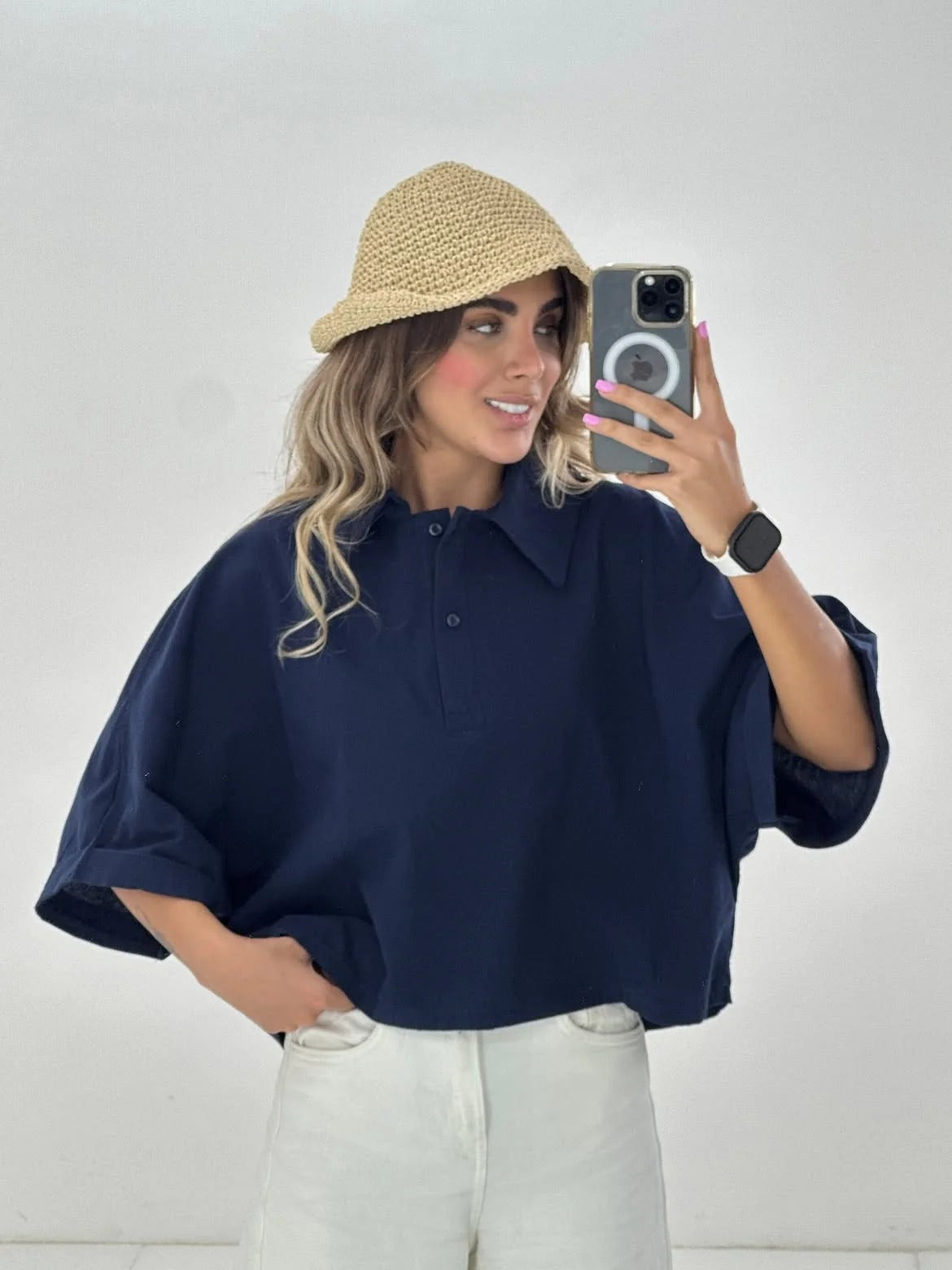 CH - 6090- Relaxed Fit Collar Top | Chakoor