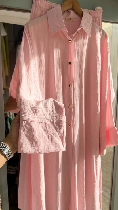 CH-6112 2 Pcs Breeze Linen Crinkle Co-Ord Set Chakoor