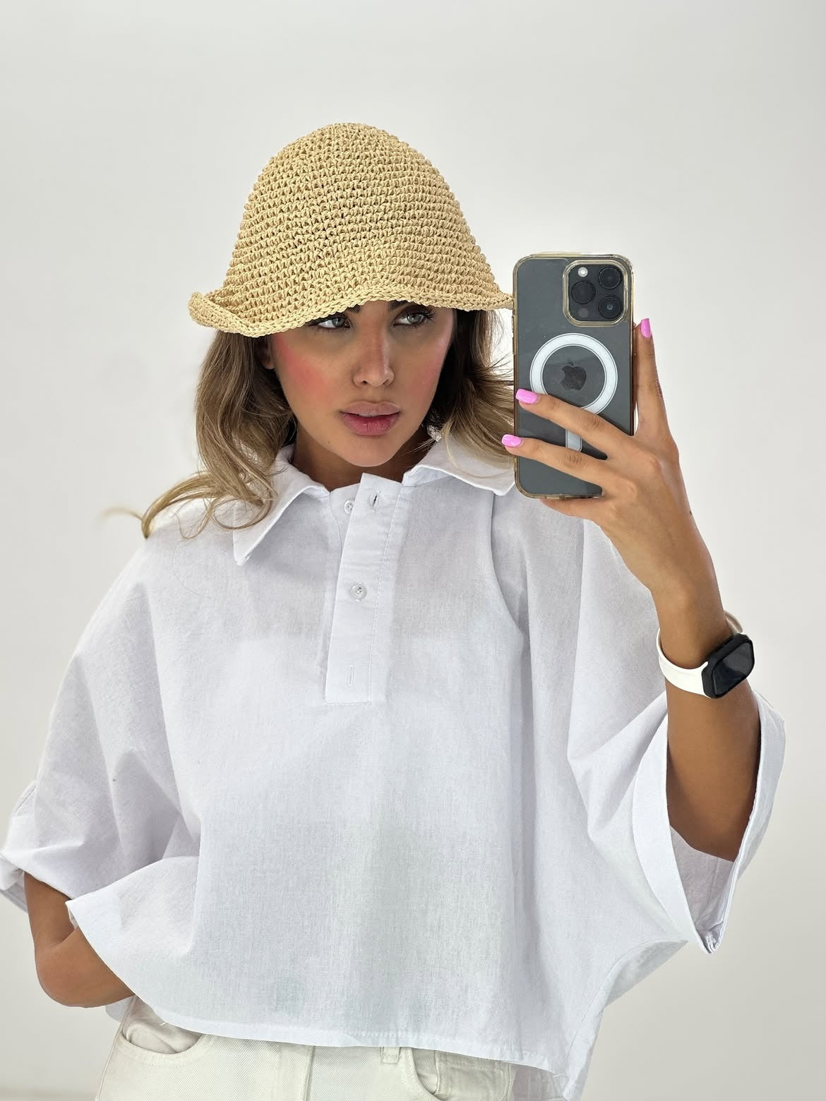 CH - 6090- Relaxed Fit Collar Top | Chakoor