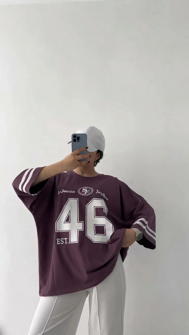CH-6091 - Varsity Oversized Graphic Tee | Chakoor