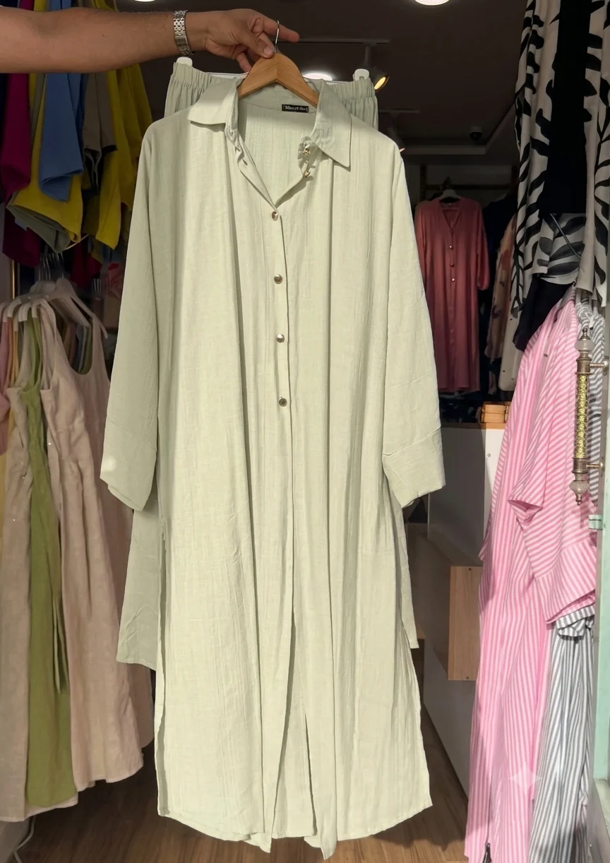 CH-6112 2 Pcs Breeze Linen Crinkle Co-Ord Set Chakoor